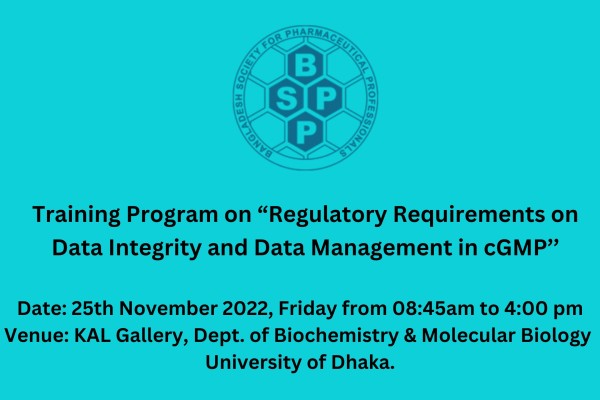 Training program on “Regulatory Requirements on Data Integrity and Data Management in cGMP’’